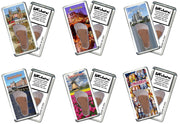 Amsterdam FootWhere® Souvenir Fridge Magnets. 6 Piece Set. Made in USA-FootWhere® Souvenirs